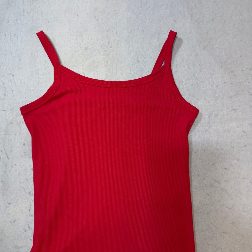 No Boundaries Cami Tank Top Juniors L 11-13 Red Excellent Ribbed Spaghetti Strap